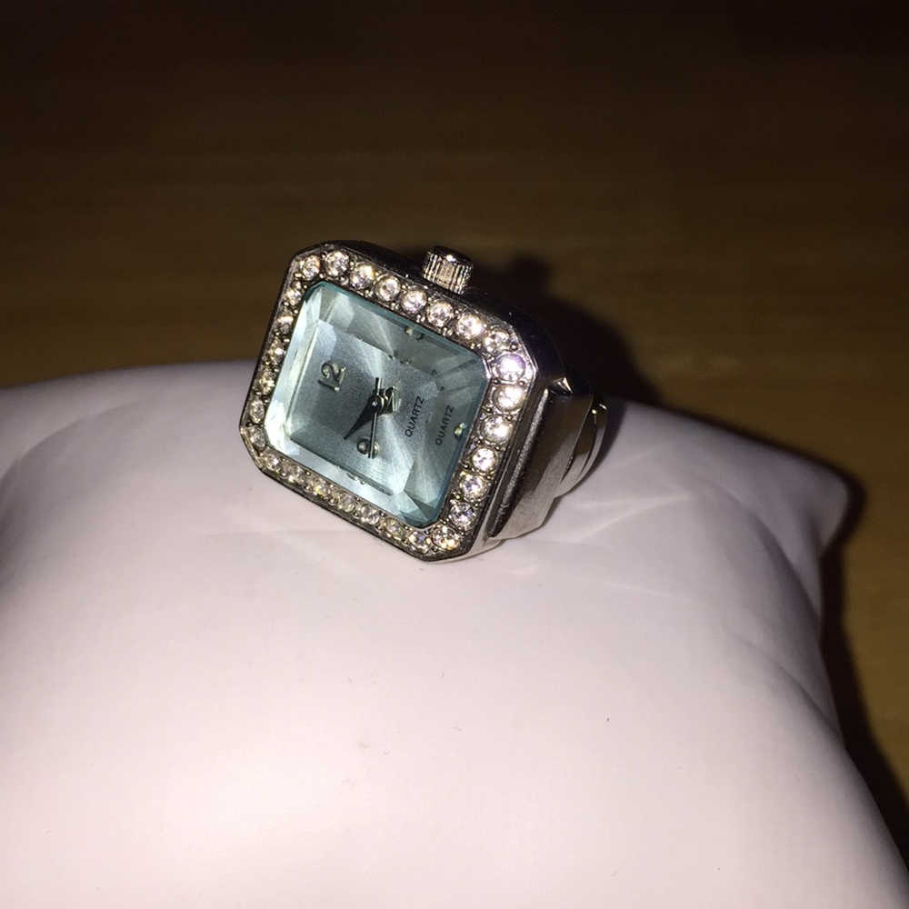 Diamond Teal Watch Ring